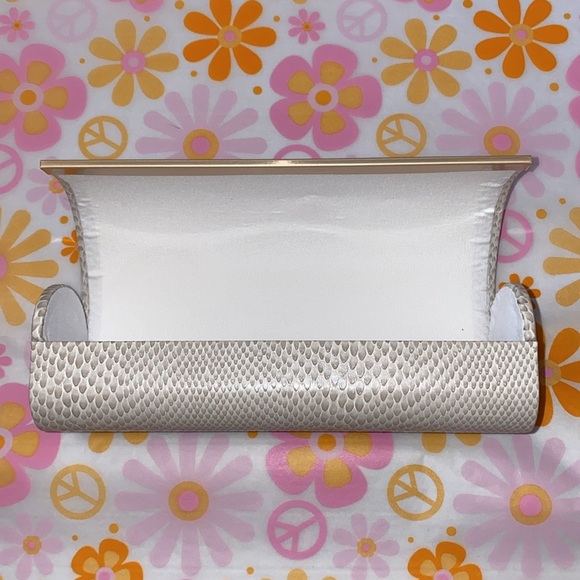 NEW Jimmy Choo Lightweight Faux Snake Skin Eyeglass Case +Branded Cleaning Cloth - Picture 10 of 14